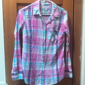 Pastel plaid button shirt by Merona